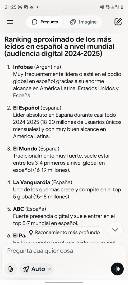 nachoperuzzo's tweet photo. @facusonatti @kazanochu Muchas veces anda por acá dando vuelta unos rankings que muestras a infobae como el medio en español más leído del mundo. Ahora no la encuentro, pero grok me tiró esto.. https://t.co/prq2TEnf7f