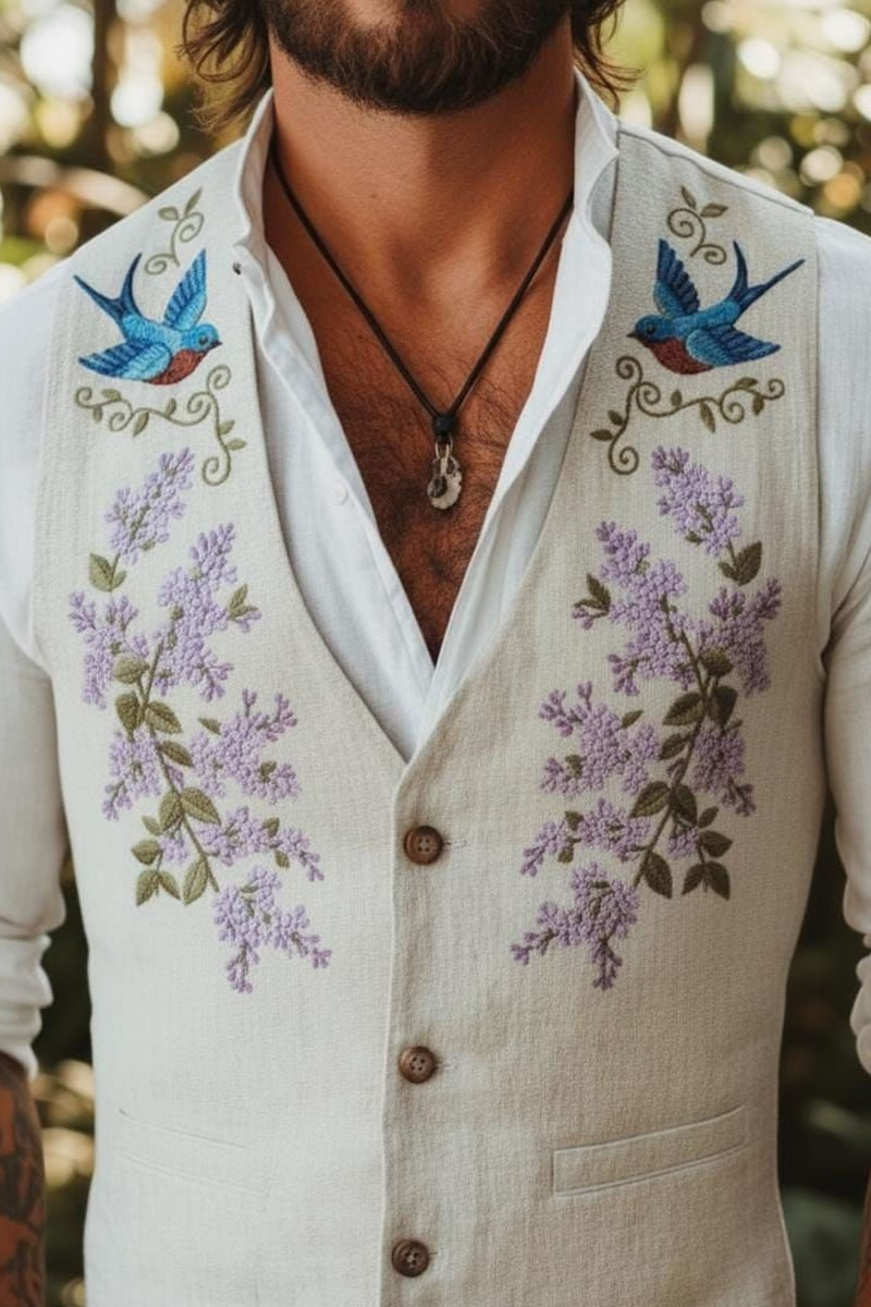 FianceeBodas's tweet photo. Los bordados en el traje de ceremonia del novio son la nueva tendencia que todos quieren llevar en su boda: https://t.co/bLNmOyKwiX https://t.co/TjESzwBxrM