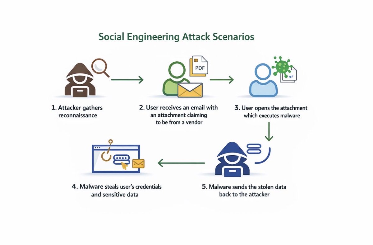 mj95d's tweet photo. Social Engineering Attack Scenarios

#Awareness #Attack #phighting https://t.co/jHUwX85Euk