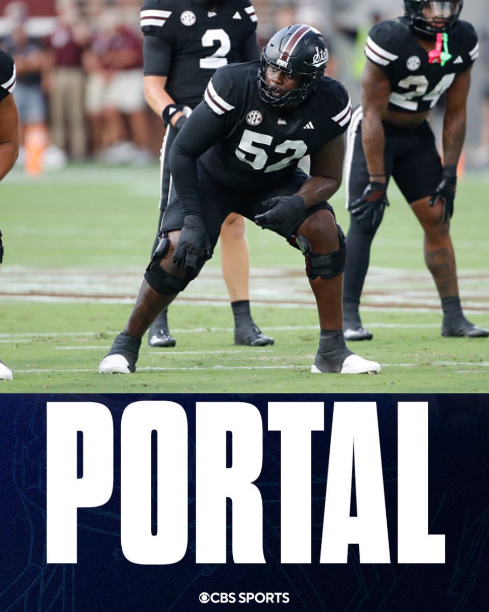 Mississippi State starting offensive guard Zack Owens has entered the transfer portal, <a href="/chris_hummer/">Chris Hummer</a> and I have learned.

6-foot-6, 340-pound former top-200 overall recruit who began his career at Clemson.