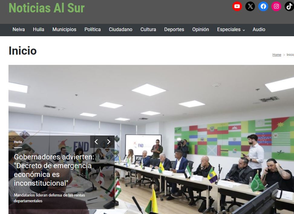 #Ahora Gobernadores advierten: «Decreto de emergencia económica es inconstitucional» .. noticiasalsur.co/gobernadores-a… <a href="/FNDCol/">FND - Federación Nacional de Departamentos</a> <a href="/MinHacienda/">MinHacienda</a> <a href="/HuilaGob/">Gobernación del Huila</a> #LaCasaDeLosFamososCol3 #DesafioDelSigloXXI #LasDeSiempre #PapaSiempreContigo #SUPERLIGAxWIN #SuperLigaBetPlayDIMAYOR #LaReinaDelFlow3