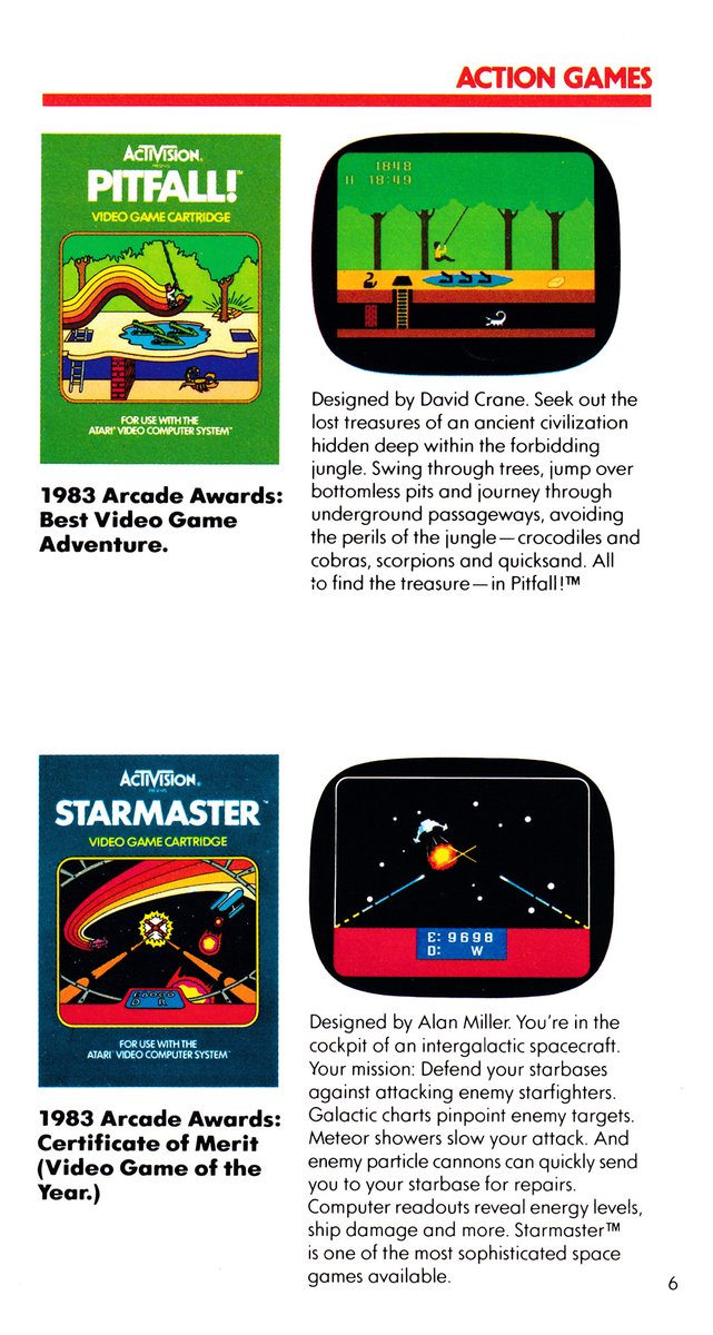 jcmartinezm82's tweet image. #Pitfall | #Starmaster - #Activision Video Game Cartridge Catalog (Winter-Spring 1983)

#RetroGaming #RetroGames #RetroGamer