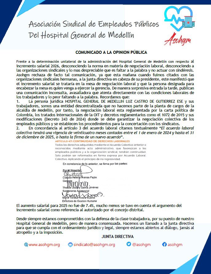 Sindicato Asohgm (@asohgm) on Twitter photo 