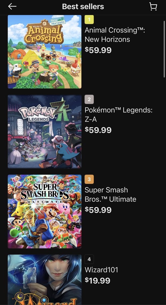 Wizard101 is currently #4 on the Nintendo E-Shop Best Sellers list: