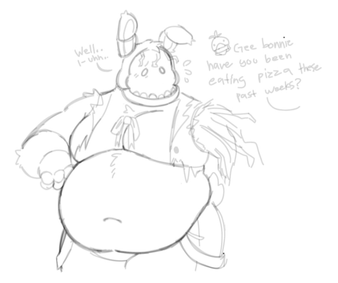 shiro_kuma230's tweet image. Withered Bonnie doodle