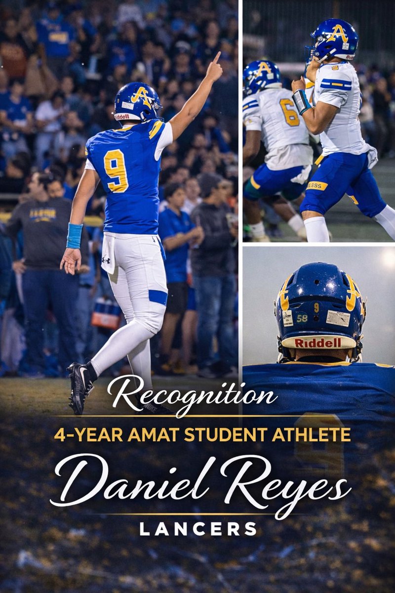 Recognizing the senior Amat Lancers like this young man Daniel Reyes who has worked hard all 4 years as a student athlete. Lancers exemplified #amat #bishopamat #recognition #amatfootball