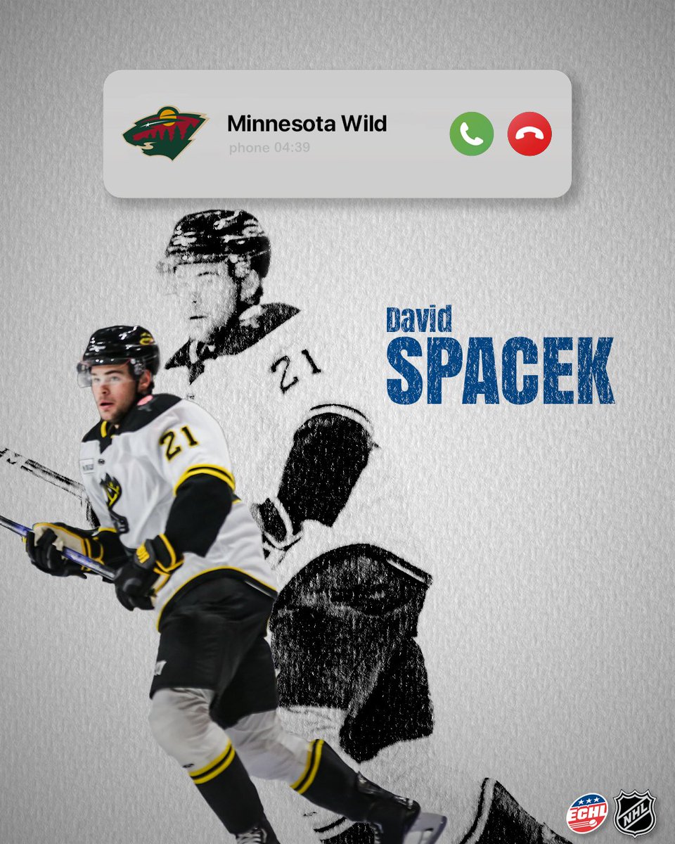 ECHL's tweet photo. Former @GoHeartlanders defenseman, David Spacek, is moving his way 🆙 with his NHL Debut tonight with the @mnwild 👏 https://t.co/tPQ5m4rwyo
