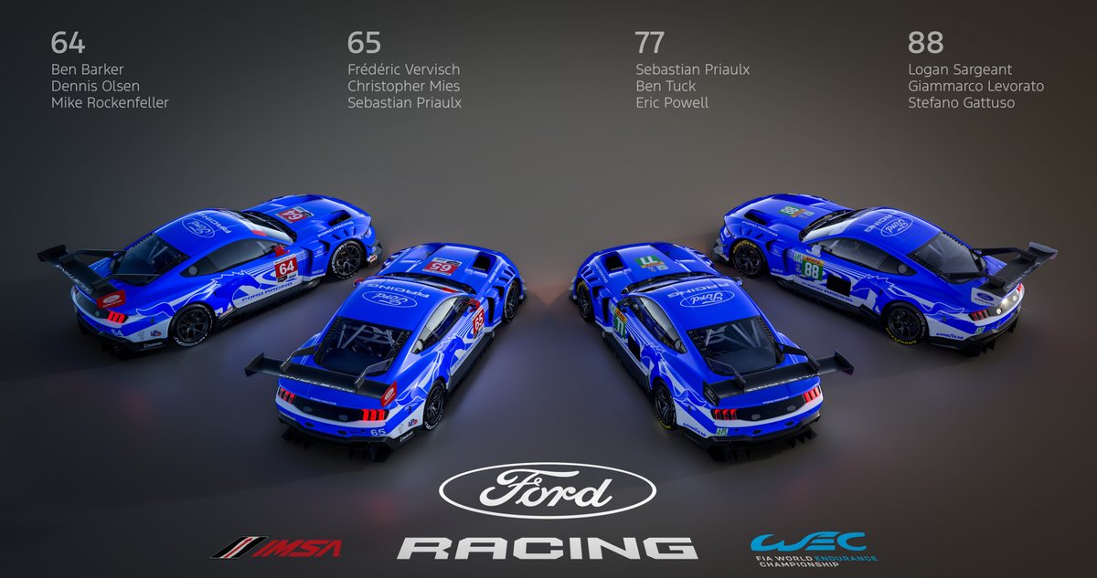 Time to let the horses run.

Meet the 2026 Ford Racing Mustang GT3 and driver lineups for <a href="/IMSA/">IMSA</a> and @fiawec.

#FRSeasonLaunch26