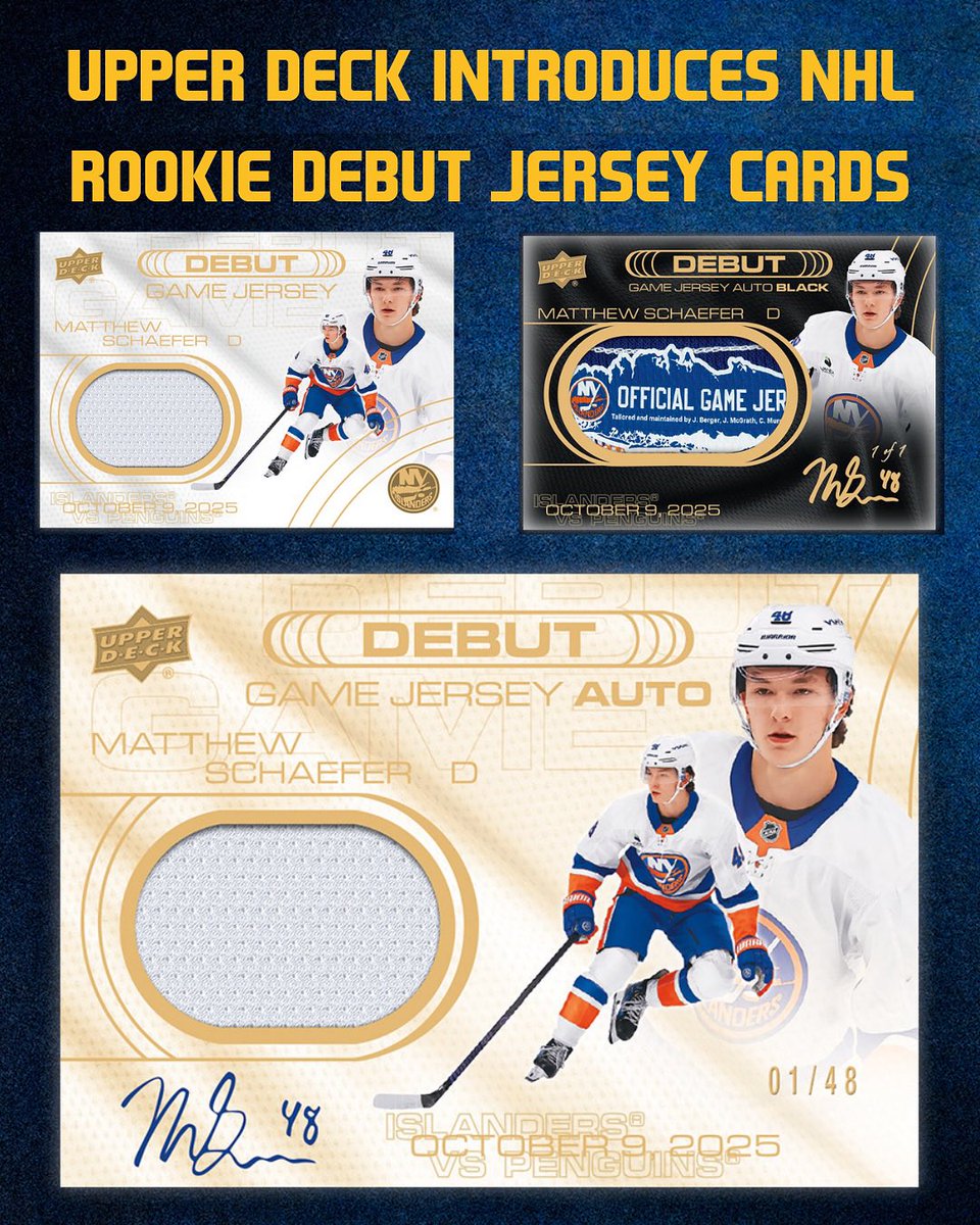 CenterIceCC's tweet image. Join us live Saturday at 1 p.m. Eastern on YouTube and Facebook for Episode 125 as Upper Deck Senior Product Manager Billy Celio breaks down the new Debut Game Jersey program!