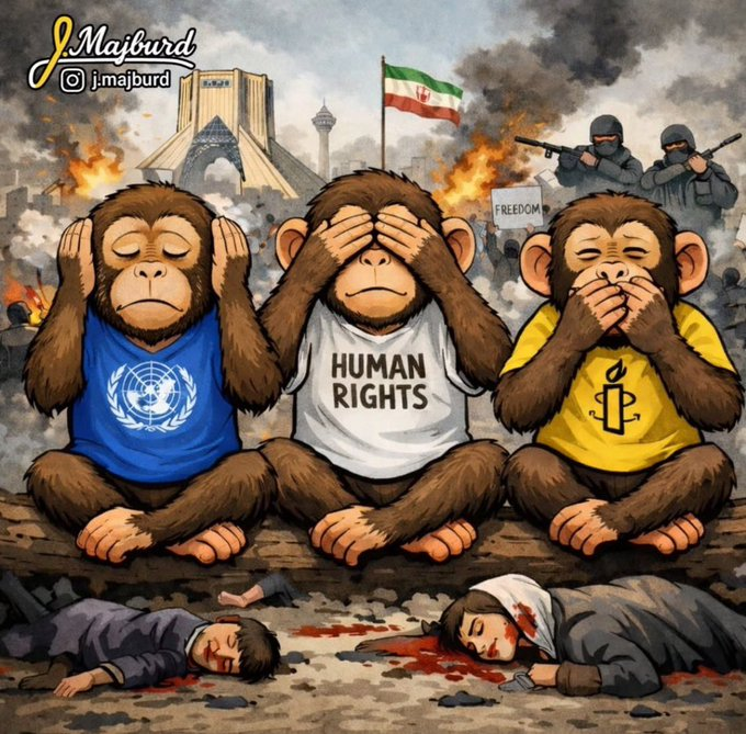 At least 20,000 Iranians have been murdered for demanding freedom.

The United Nations? Silent. 
Human rights organizations? Silent. 
Amnesty International? Silent.

Seriously, fuck all of them.