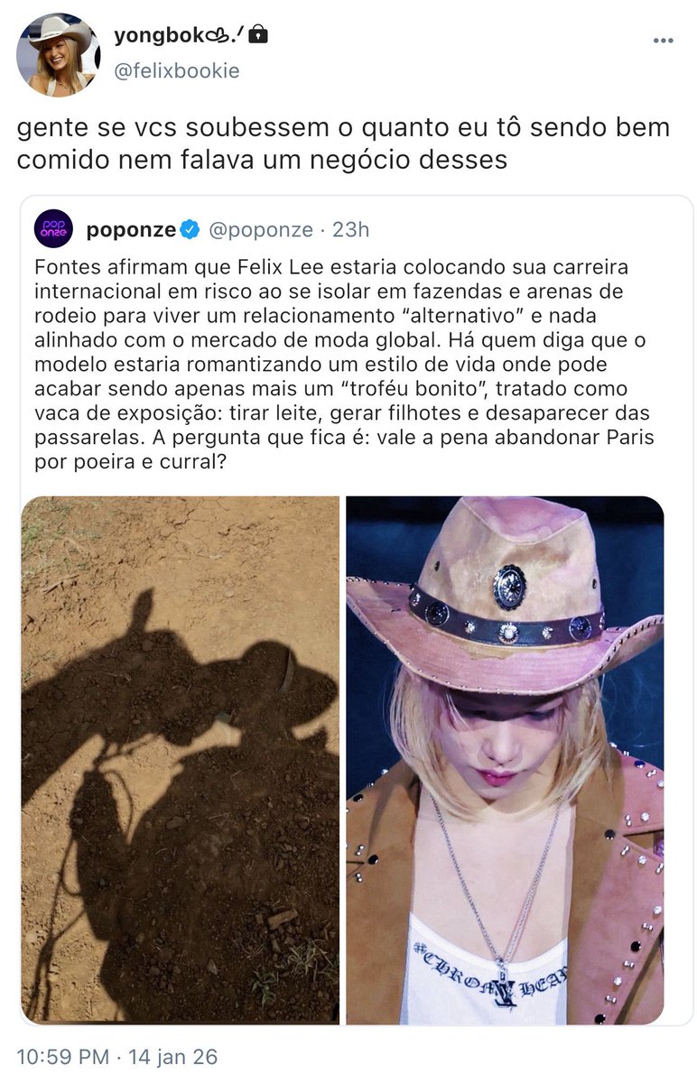 linolhos's tweet image. quem seria o cowboy do felix nessa au?