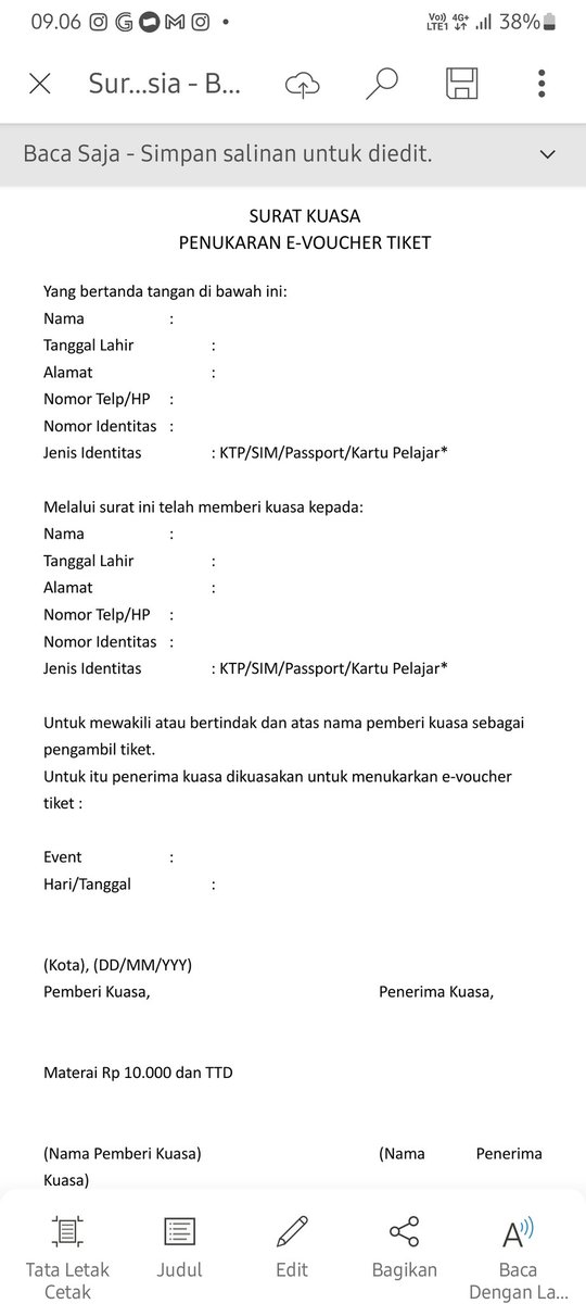 Clarysenai's tweet photo. @potatomochi113 Ini kak contoh surat kuasa yang akan saya buat jika kakak masih berminat https://t.co/XhFEWoZMc4