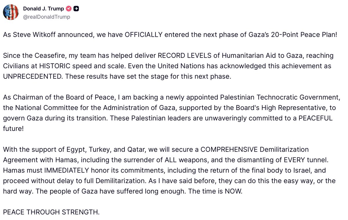 WhiteHouse's tweet image. PEACE THROUGH STRENGTH.