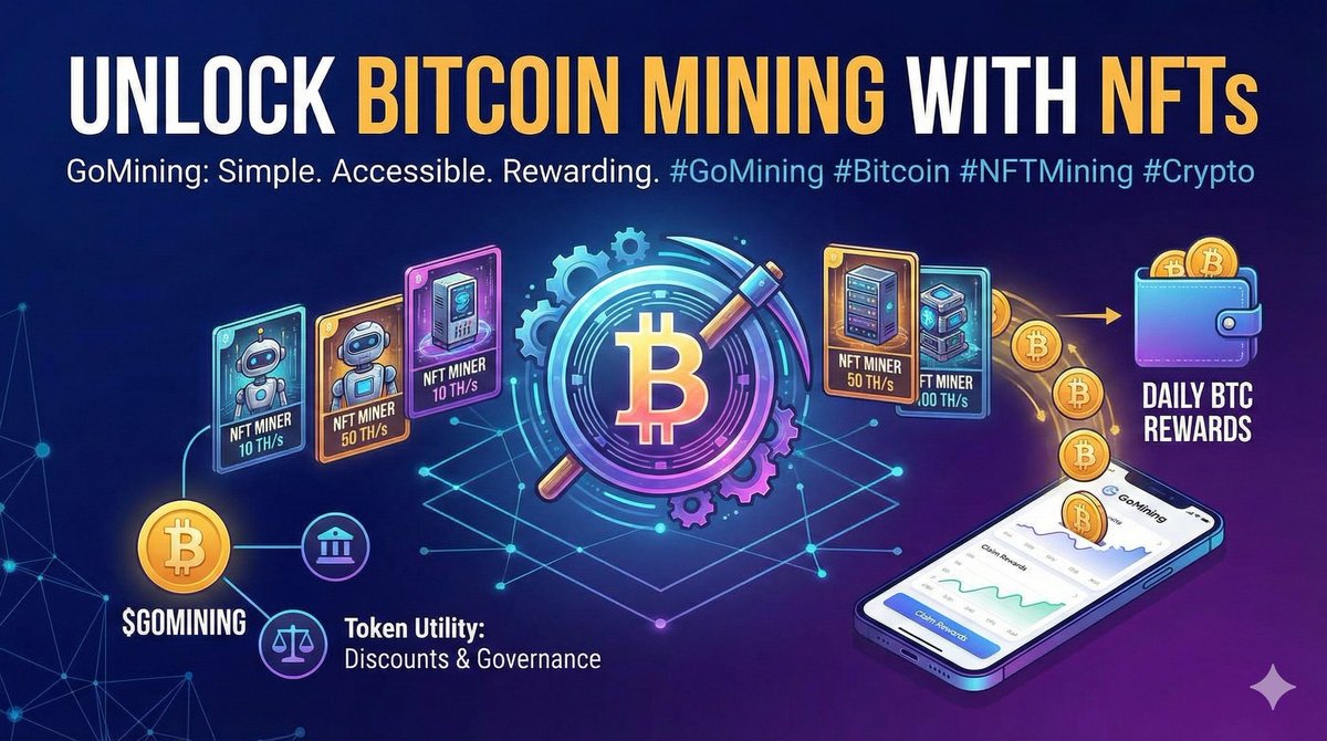 Discover a new way to mine Bitcoin with @GoMining! 🚀 Forget expensive  hardware. With their NFTs, you get real hash power and daily BTC rewards  directly to your wallet. Simple, accessible, and