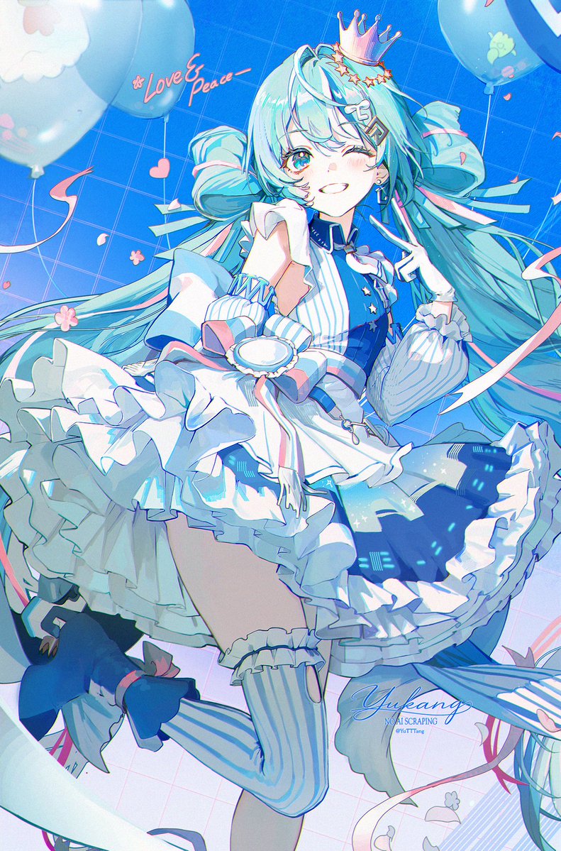 yutttang's tweet image. 🩵&amp;amp;✌️
#初音ミク 
#ローソンミクライブ