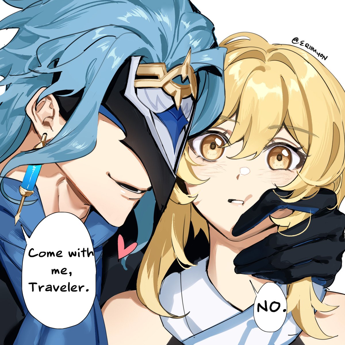 eriimyon1's tweet image. Dottore: this is your 10th last chance, lumine.