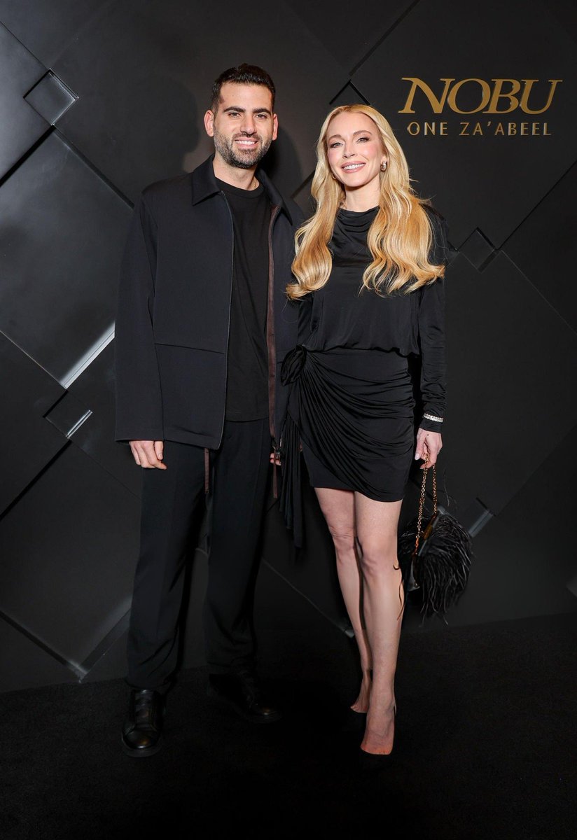 ArggLindsay's tweet image. Lindsay Lohan with her husband Bader Shammas at Nobu One Za'abeel Launch Party earlier today.