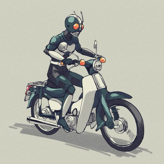 #ヒーローの日
専用マシンがスーパーカブの仮面ライダー 