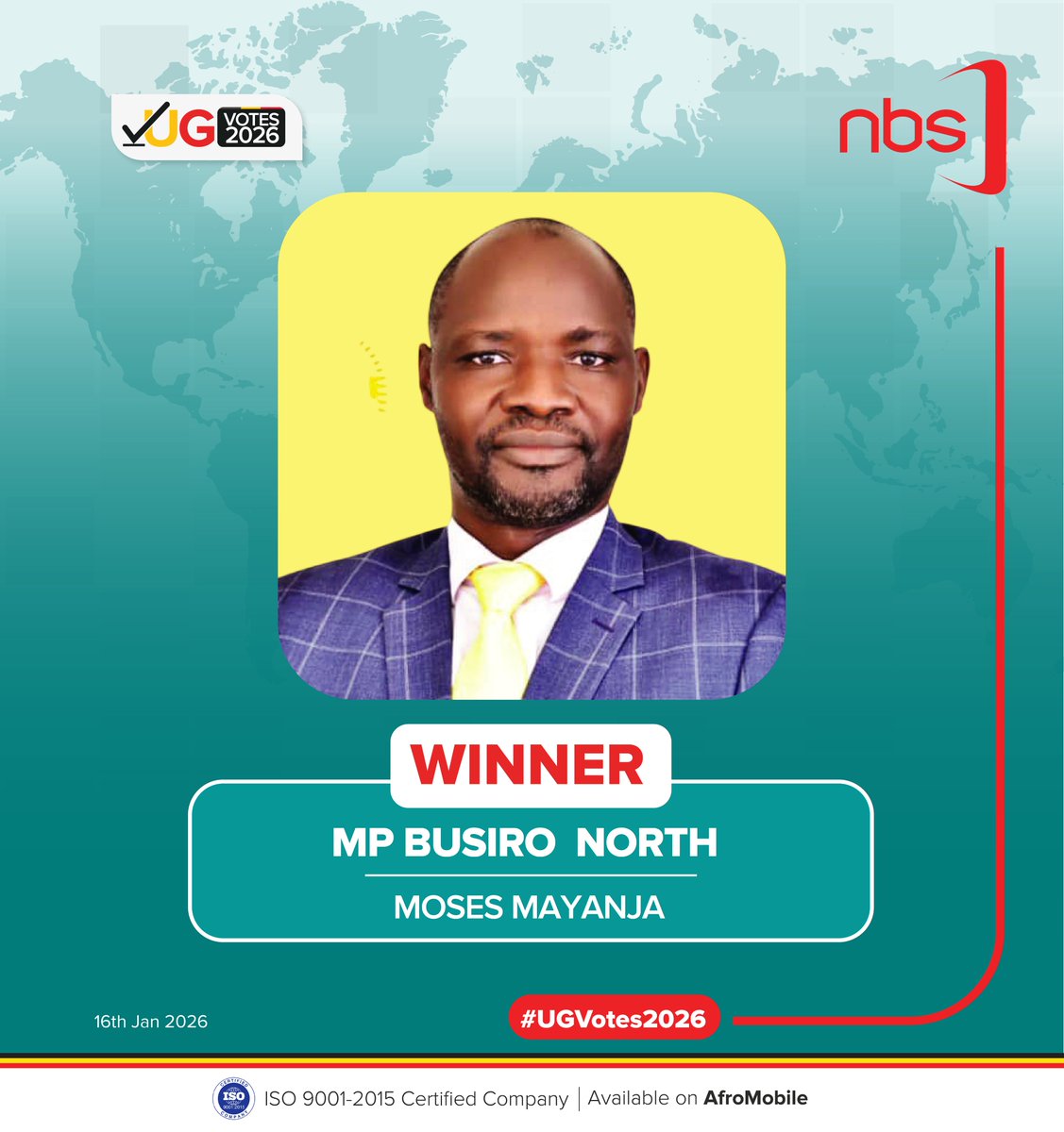 UPDATE: Moses Mayanja (NRM) has been declared MP-elect for Busiro North.

#NBSUpdates #UgVotes2026