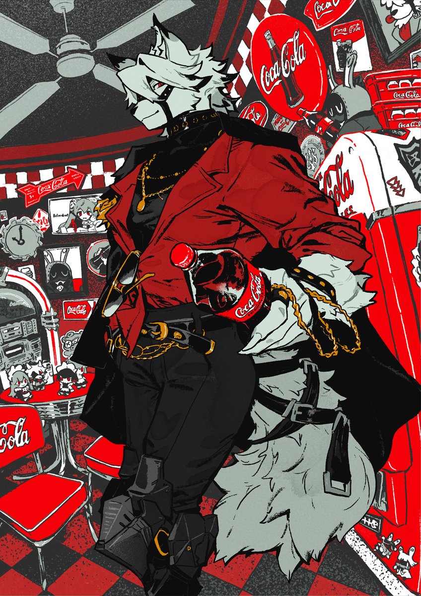 mucknagabe's tweet image. #ゼンゼロファミマコーク コラボ記念イラスト
「たまには賑やかな場所も良いですね。貴方も一ついかがでしょうか？」

Hoyoverse様のご依頼で描かせていただきました！
コラボ詳細: family.co.jp/campaign/spot/…
コラボ記念交換コード：ZZZ2026

#ゼンゼロ  #ライカン #PR