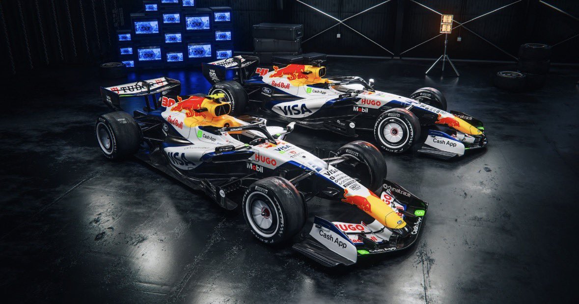 NeumaticoInter's tweet image. ¡VCARB 2026 destapado en Detroit! 🔥

Nuevo livery,  de Red Bull Ford Powertrains. 🤭

Lawson + rookie Lindblad listos para romperla.🔥

 ¿Qué tal este look? 😎

#VCARB #F1 #RacingBulls #F12026