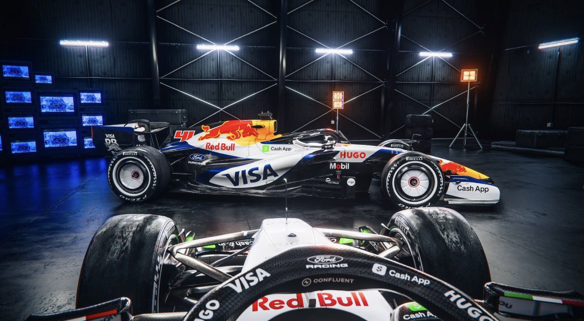 NeumaticoInter's tweet image. ¡VCARB 2026 destapado en Detroit! 🔥

Nuevo livery,  de Red Bull Ford Powertrains. 🤭

Lawson + rookie Lindblad listos para romperla.🔥

 ¿Qué tal este look? 😎

#VCARB #F1 #RacingBulls #F12026