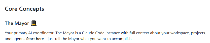 Found in <a href="/Steve_Yegge/">Steve Yegge</a> Gastown repo: "The Mayor"

It's the primary AI that makes Gas Town work properly, and it seems like a great idea for a memecoin on Solana.

Claude suggested the ticker $MAYOR - The Mayor of Gas Town.

github.com/steveyegge/gas…
