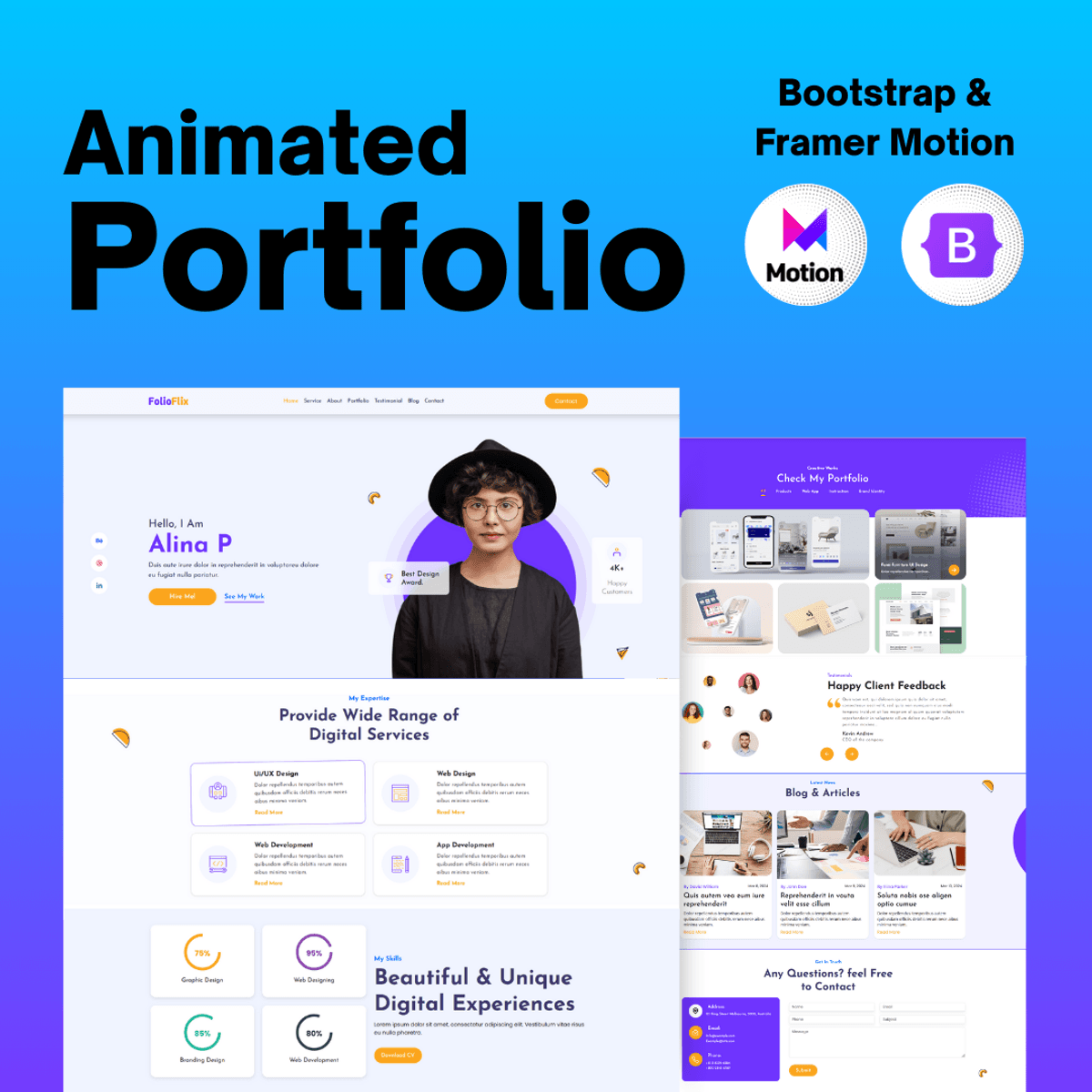 k2infocom's tweet photo. 🚀 Just launched an Interactive Portfolio Template built with React + Framer Motion!

Perfect for devs &amp; designers who want smooth animations and a modern UI.

👉 https://t.co/X4oJAMaZdG

#React #FramerMotion #WebDev #Portfolio #Frontend #ResponsiveTemplate #PortfolioWebsite https://t.co/F6vhdVTjj8