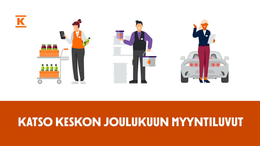 Keskon myynti kasvoi joulukuussa 9.3 % edelliseen vuoteen verrattuna ja oli yhteensä 1 060,5 milj. euroa. Myynti kasvoi kaikilla kolmella toimialla 🛒🛠️🚘
 
Tiedote: kesko.fi/media/uutiset-…

#sijoittaminen