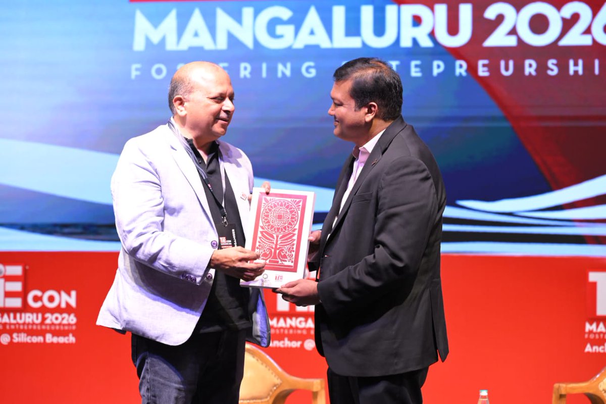 TiEMangaluru's tweet photo. India @ 2047: The Trillion Dollar Opportunity 

@RomalShetty CEO, @Deloitte South Asia, in conversation with @rohithbhat , President, @TiEMangaluru  and Founder of @wrkwrk, @99Games &amp; @Robosoft, at TiECon Mangaluru.

📍 Dr. TMA Pai International Convention Centre
🗓 16 Jan 2026 https://t.co/MlF4vQWAQu