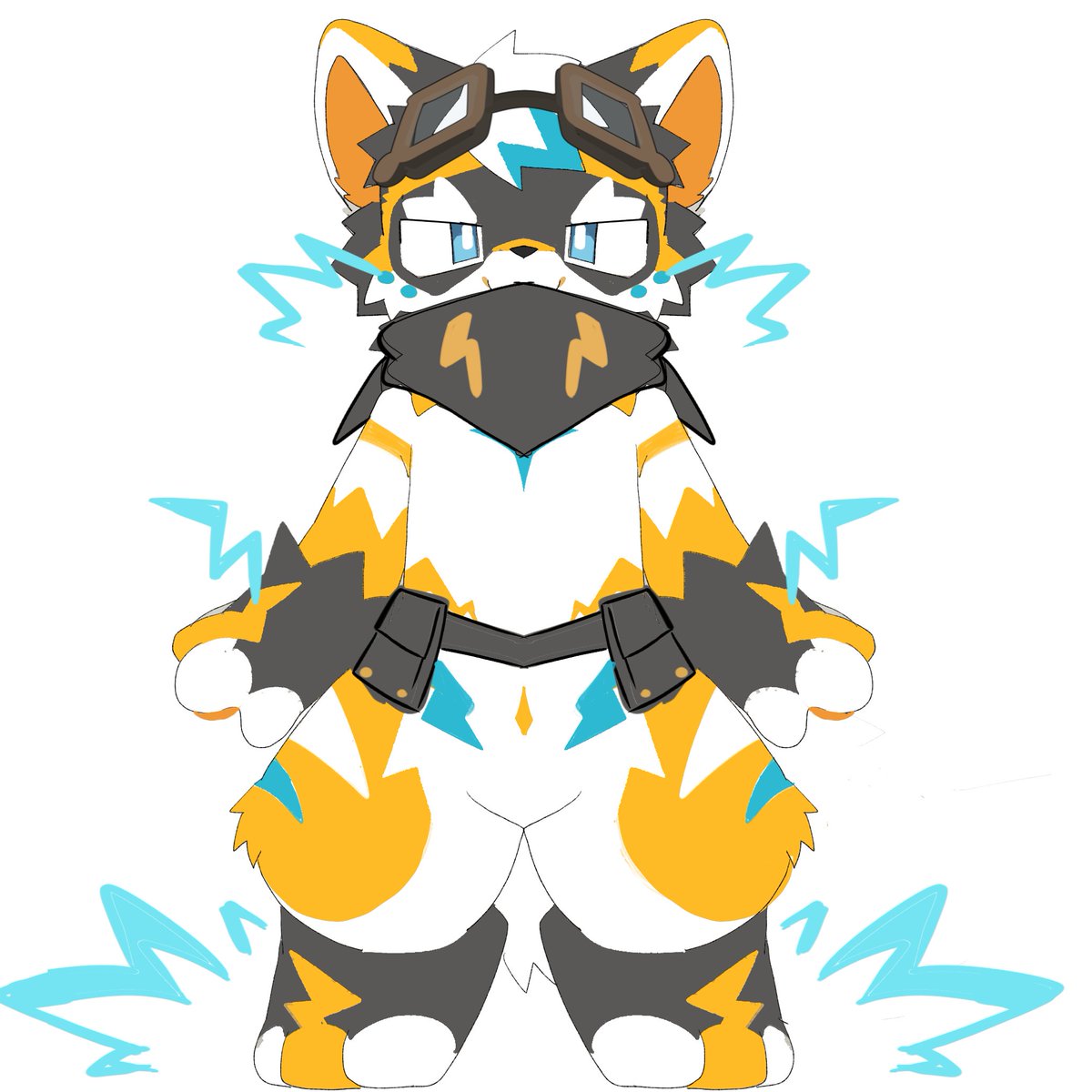 teracotta_s's tweet image. 触るとピリピリしそうなケモヒーロー