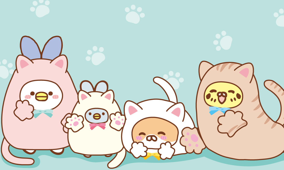 【きょうの空想水族館】#猫の日🐈
 うさペンたちが猫になりきり❣️🐱
#空想水族館