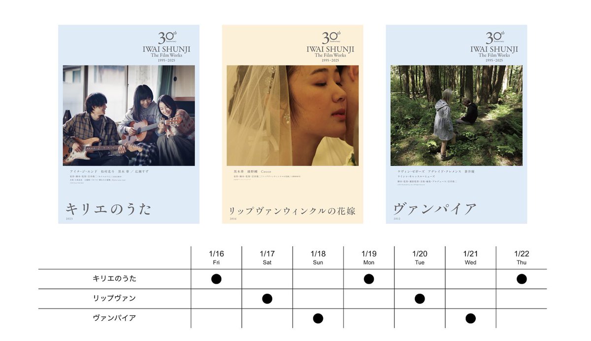 岩井俊二映画祭 Iwai Shunji film festival tweet media