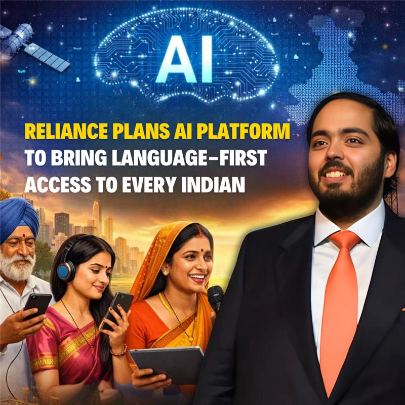 anantdadaambani's tweet photo. Reliance, led by Anant Ambani, is launching an AI platform to bring language-first access to every Indian! This initiative will break barriers and make cutting-edge technology accessible to all. #AnantAmbani #RelianceAI #TechForGood #LanguageFirst #DigitalIndia #InclusiveFuture https://t.co/r7FgS7xSfV