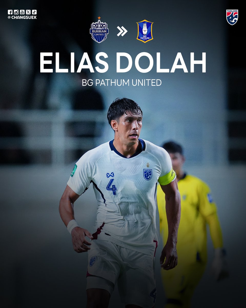 #ChangsuekTransferNews 🗞 บีจี ยืม เอเลียส เสริมแนวรับ-หวนร่วมงานอิชิอิ

บีจี ปทุมฯ ประกาศคว้า #เอเลียส ดอเลาะ กองหลังทีมชาติไทย 🇹🇭 จาก บุรีรัมย์ มาร่วมทัพด้วยสัญญายืมตัว เตรียมลุยศึก บีวายดี ซีไลออน ซิกส์ ลีกหนึ่ง 2025/26 เลกสอง

#ทีมชาติไทย #BYDSealion6League1 #BGPathumUnited
