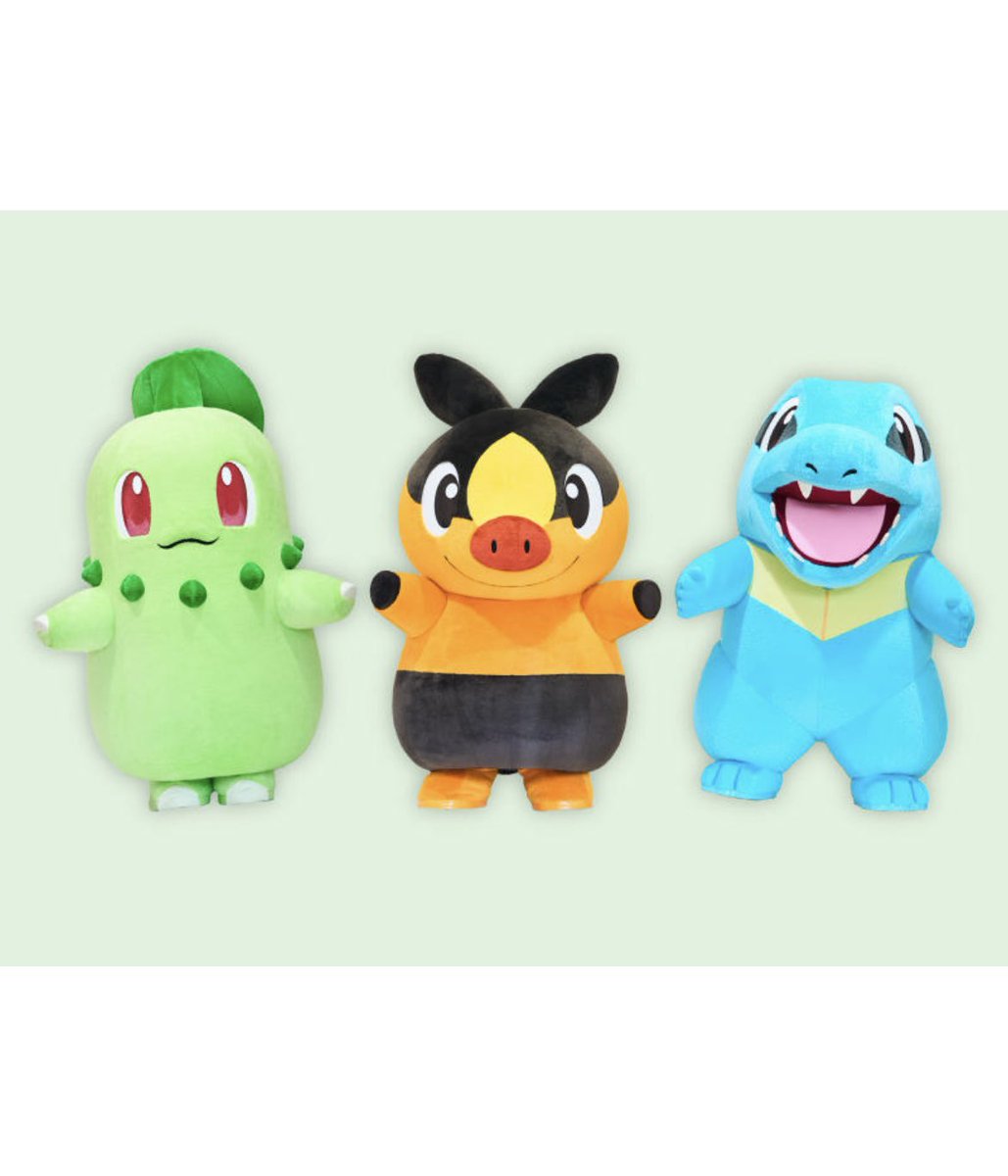 ポケモンセンターで、チコリータ・ポカブ・ワニノコのグリーティングが