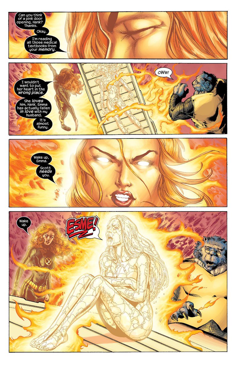 ReignOfPride's tweet image. Jean telepathically learning medical shit to piece Emma back together like the queen she is