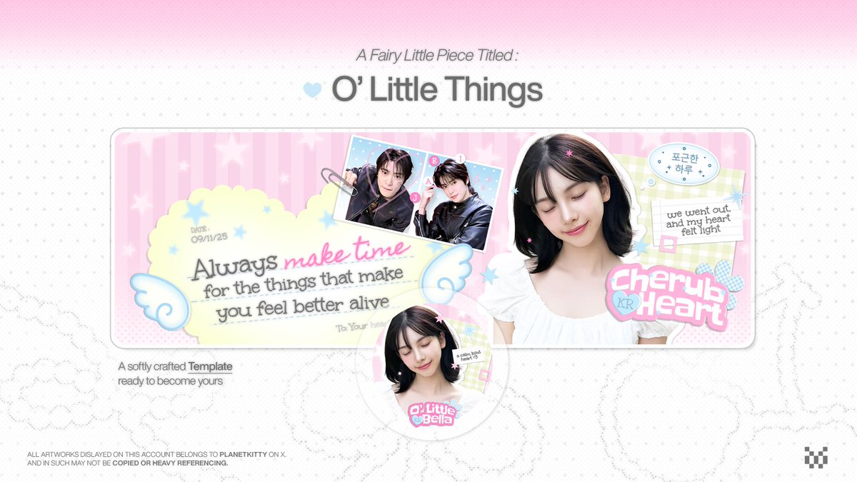 PLANETKlTTY's tweet image. Any interaction will be appreciated. ❤︎

Kringg . . ☎️ TEMPLATE ALERT❕Here i have this beautiful O’ Little Things Layout Template yang bisa langsung dijemput melalu DM! 

✽ For more information you can spot the in this pic &amp;amp; alt or scroll this thread.  

#zonauang #zonaba