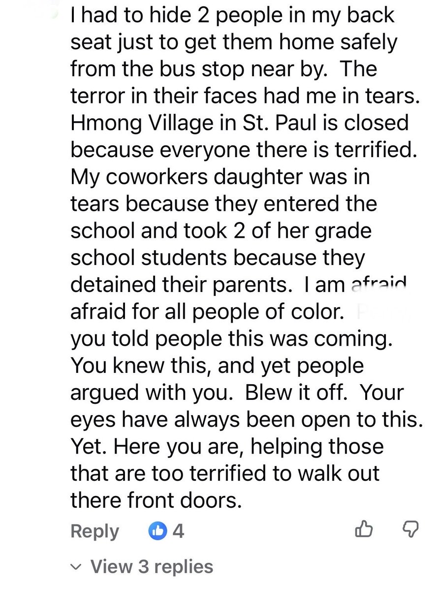 SassiestMinx's tweet image. My friend posted this today on FB in response to another friend’s post about how he’s helping the community right now. 

This is what it’s like to live in Minnesota now.

Don’t think for one minute that just because you’re not here this won’t happen to you too. Soon.