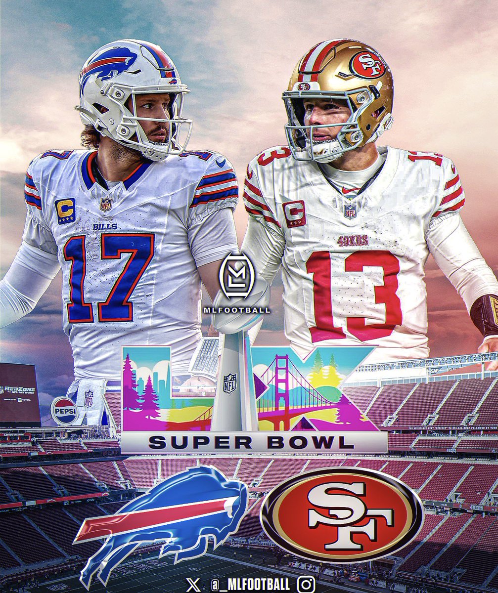 MLFootball's tweet image. THE SUPER BOWL AMERICA NEEDS:

THE BUFFALO #BILLS VERSUS THE SAN FRANCISCO #49ERS.

Two of the greatest underdog stories in sports:

Josh Allen vs. Brock Purdy

Two high-powered offenses in what could be a potential shootout in the biggest game of the year.

A perfect matchup.