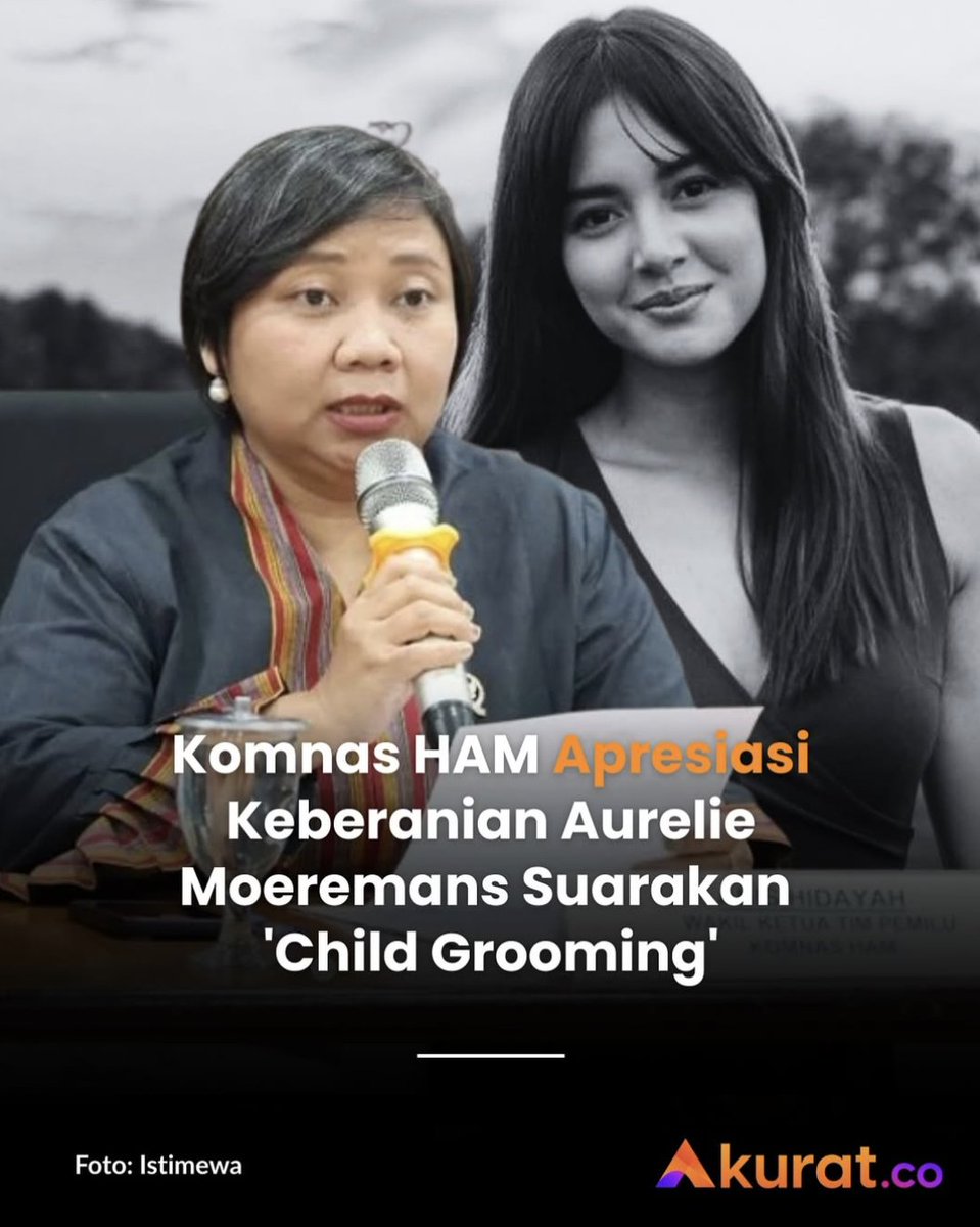 akuratco's tweet photo. Ketua Komnas HAM, Anis Hidayah, menanggapi kasus  dugaan child grooming yang diungkap Aurelie Moeremans di buku 'Broken Strings'.

Anis menyampaikan apresiasi kepada  @aurelieowreally  atas keberaniannya menyuarakan pengalaman terkait pelecehan  terhadap anak kepada masyarakat. Menurutnya, langkah tersebut penting  untuk membuka kesadaran publik terhadap praktik child grooming yang  masih banyak terjadi.

"Kami ingin menyampaikan terima kasih dan  apresiasi kepada Aurelie yang berani melakukan speak up atas kasus yang  dialami beberapa puluh tahun yang lalu. Di mana ini merupakan fenomena  gunung es, masih banyak anak-anak yang menjadi korban, tetapi mungkin  tidak menyadari akan hal itu," ujar Anis, dikutip Jumat (16/1/2026).

Anis  menegaskan, hak-hak anak telah dilindungi dalam berbagai instrumen  hukum internasional. Sementara di Indonesia, segala bentuk kekerasan  terhadap anak, termasuk child grooming, juga telah diatur dan dilarang  melalui sejumlah peraturan perundang-undangan.