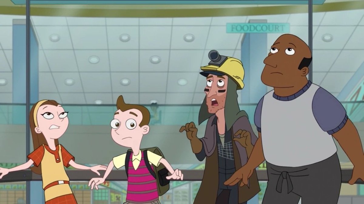 kw200102's tweet image. if I had a nickel for every time a dwampyverse character got stuck in an elevator, I'd have two nickels. Which isn't a lot, but it's weird that it happened twice, right?" 

#Milomurphyslaw #Phineasandferb #Dwampyverse