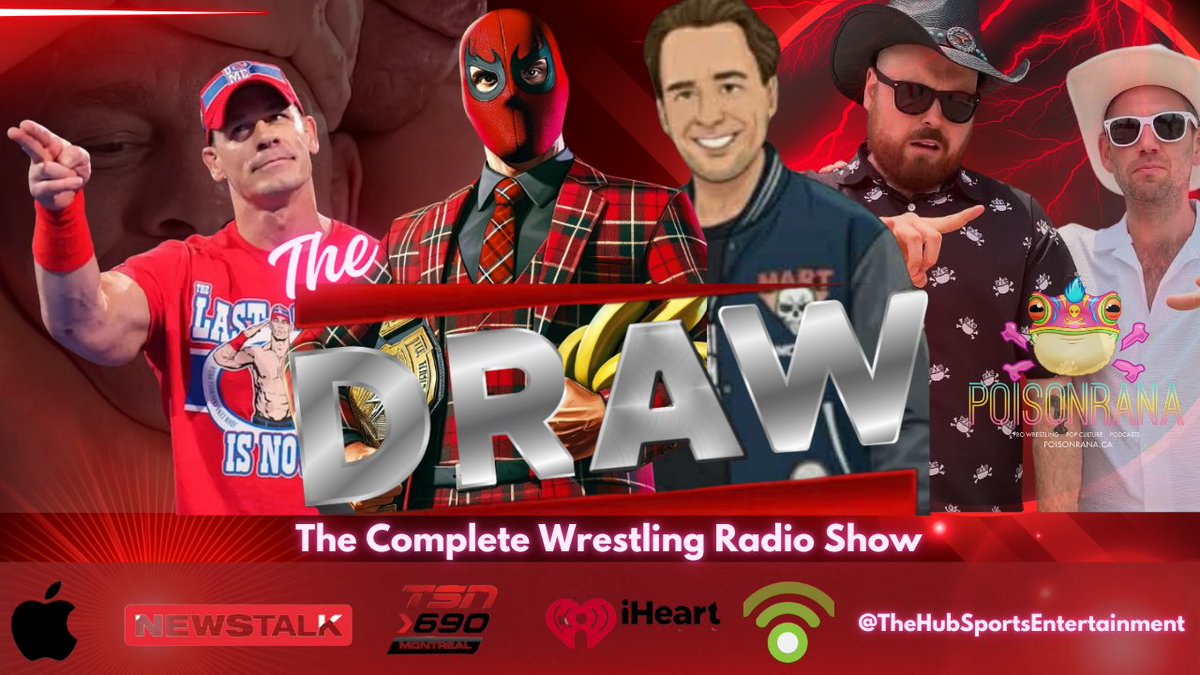 The Draw -The Complete Wrestling Radio Show! EP:001- "All About Cena"  - Special Guests Poisonrana ( Braden Herrington and David Portman)- 01/15/26 - Eric Blondon and Randy Charpentier

You can listen LIVE here on this link tsn.ca/radio/montreal…

Podbean Feed: