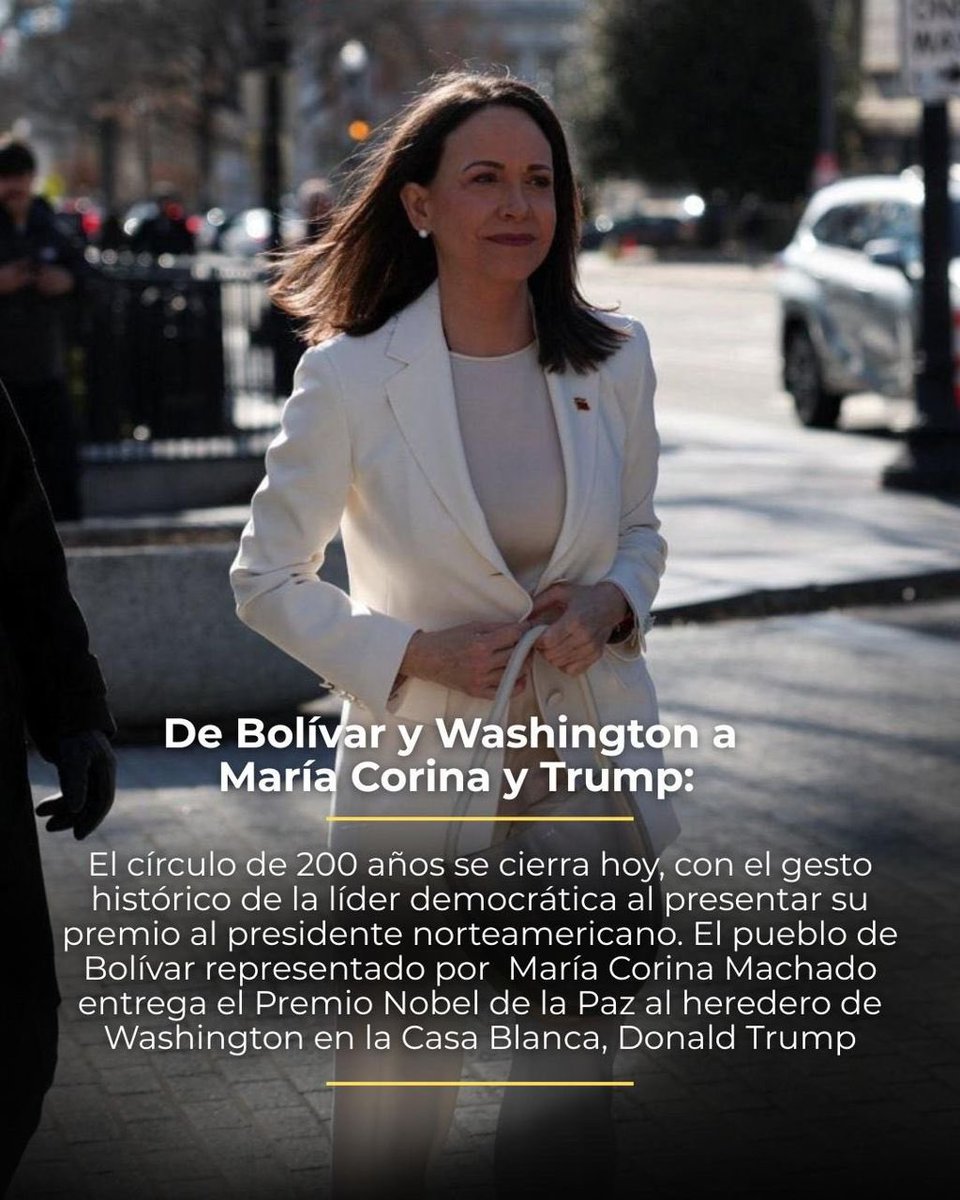 En 1825, el Marqués de Lafayette entregó a Simón Bolívar una medalla con la imagen de George Washington, símbolo de la hermandad entre Estados Unidos y Venezuela en la lucha por la libertad.

200 años después, el pueblo venezolano devuelve ese gesto. A través de María Corina
