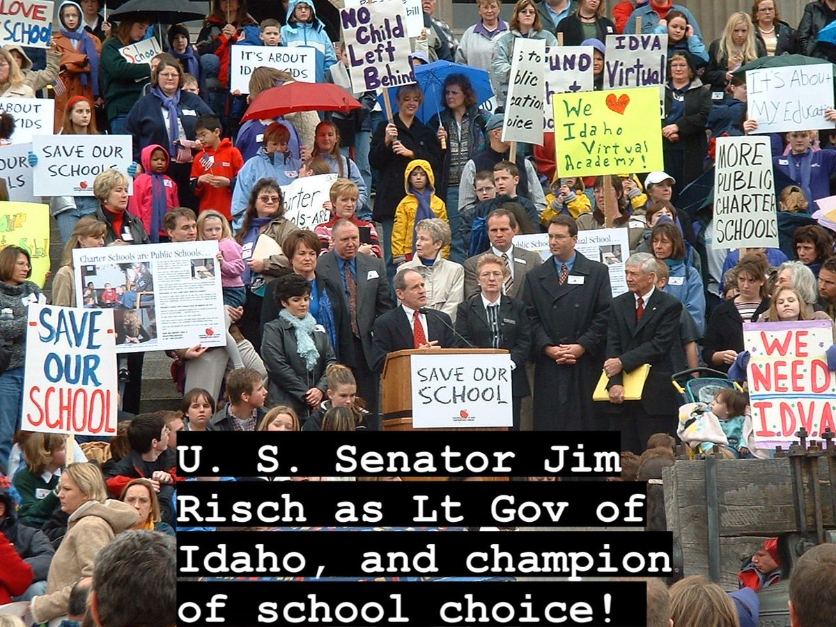 IDSchoolChoice's tweet image. TBT  20 years ago, ID showed real foresight.
Transportation funds were used for computers &amp;amp; internet—bringing school to students in new virtual public charters.
Thank you @SenatorRisch! You saw the future of education—and got it right.
#TBT #IdahoEd #schoolchoice