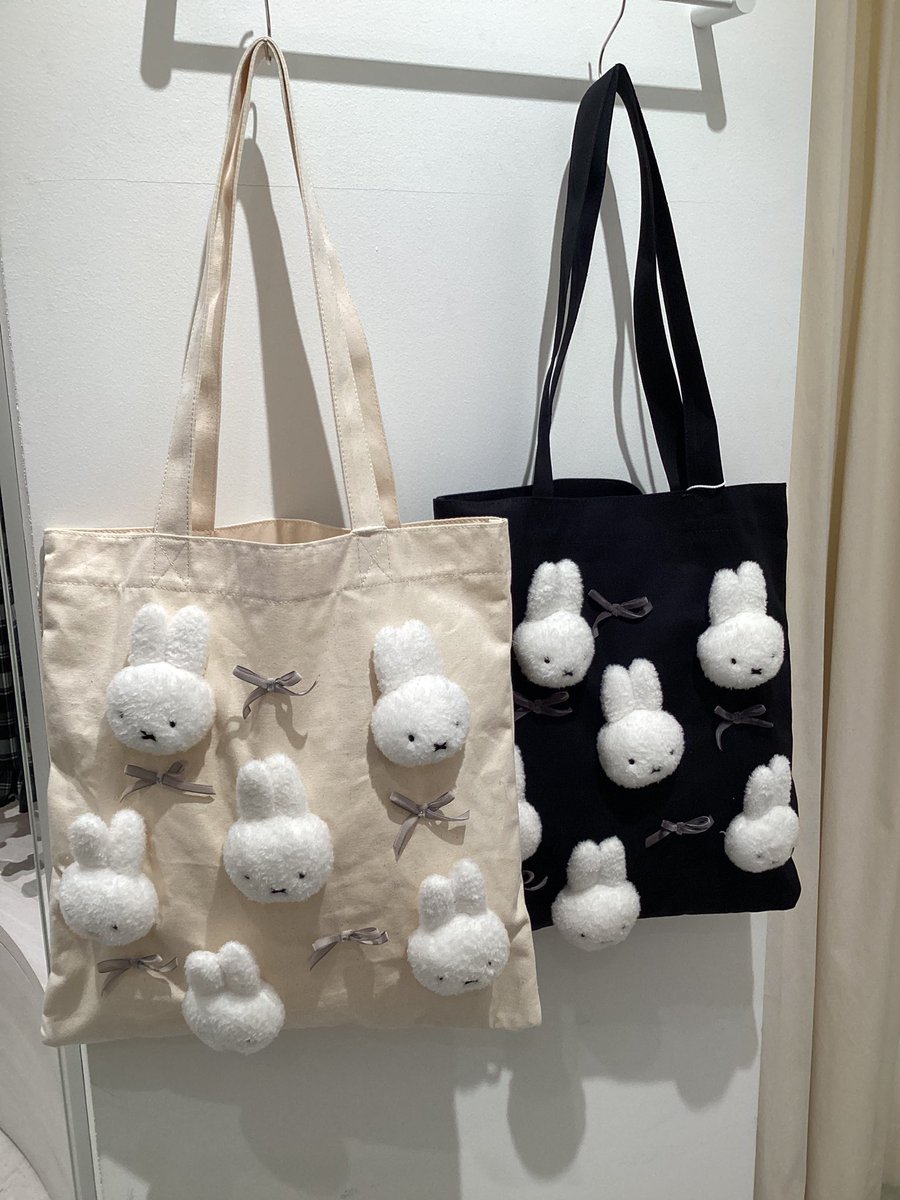 ▷新作情報 リボンもこもこmiffyトート ￥8,250円(税込) アイボリー