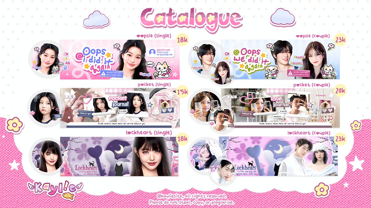 kayliesite's tweet image. ♫ㅤ۪ ʾ ๑👚🍥⠀repost will be cherished!⠀♥︎ 

(⠀my kiosk: open⠀) 💭🌷 “...살살!”  for lovers of trinkets, this space offers fancy profile layout ☆ 제발 check full catalogs on reply! __ :3 🐇🎼 ⁺ ᪈  come here,  99.9% lucky-hearts  &amp;lt; 4 you! &amp;gt; 🍀

#zonauang 16