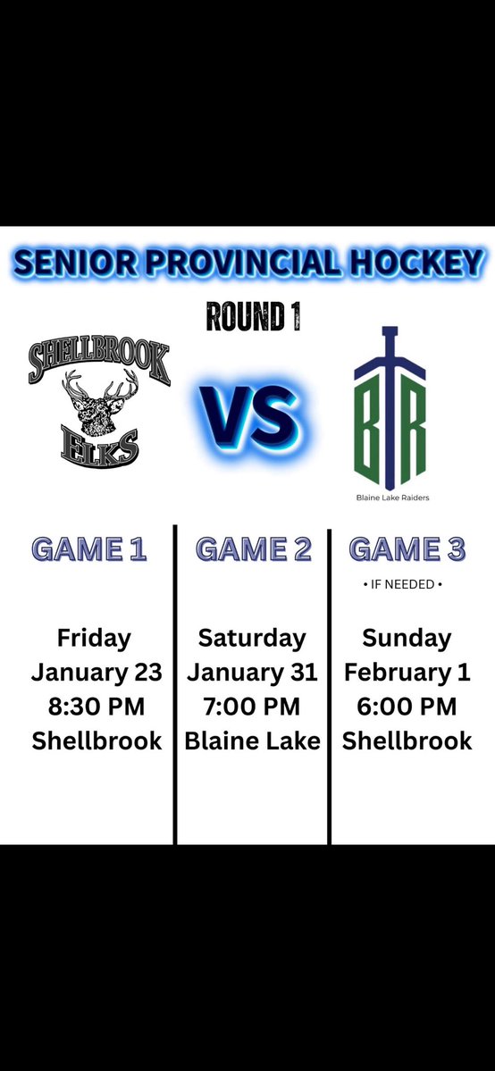 shellbrook_elks's tweet image. Mark your calendars folks. Here’s the schedule! #sasksenior #provincials @MondayNooner  @SaskForum