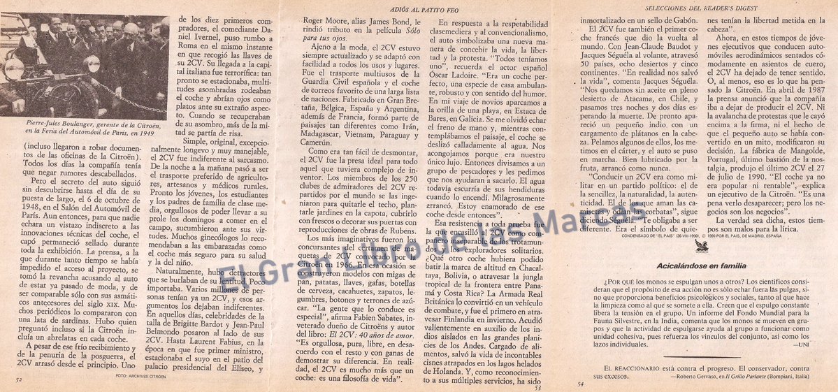 EGLDLMarcas's tweet image. A principios de 1991 Selecciones publicaba que el año anterior Citroën había decidido dejar de producir su emblemático modelo 2CV #elgranlibrodelasmarcas