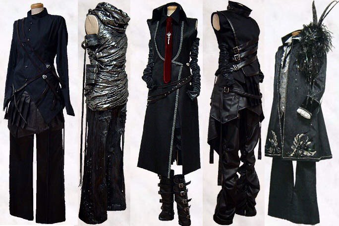 bab0oshk44's tweet image. Yukari Ohba’s designs for several visual kei artists